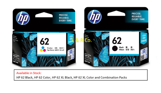 Genuine HP 62XL and HP 62 Standard High Yield Colour Ink Cartridge - New Stock!