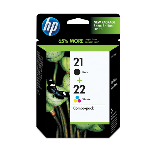 Genuine HP 21 and HP 22 Value Pack Ink Set for HP Deskjet