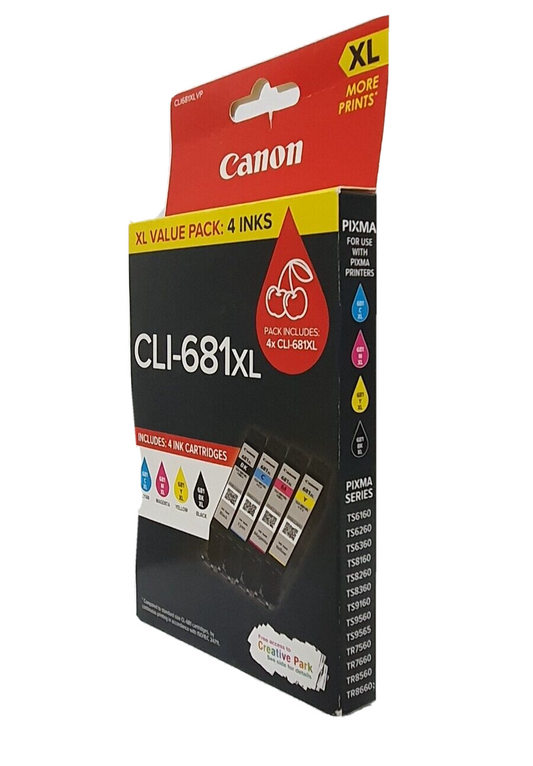 Genuine Canon CLI-681XL 681XL Value Pack 4 Inks for Pixma Printers - New Stock