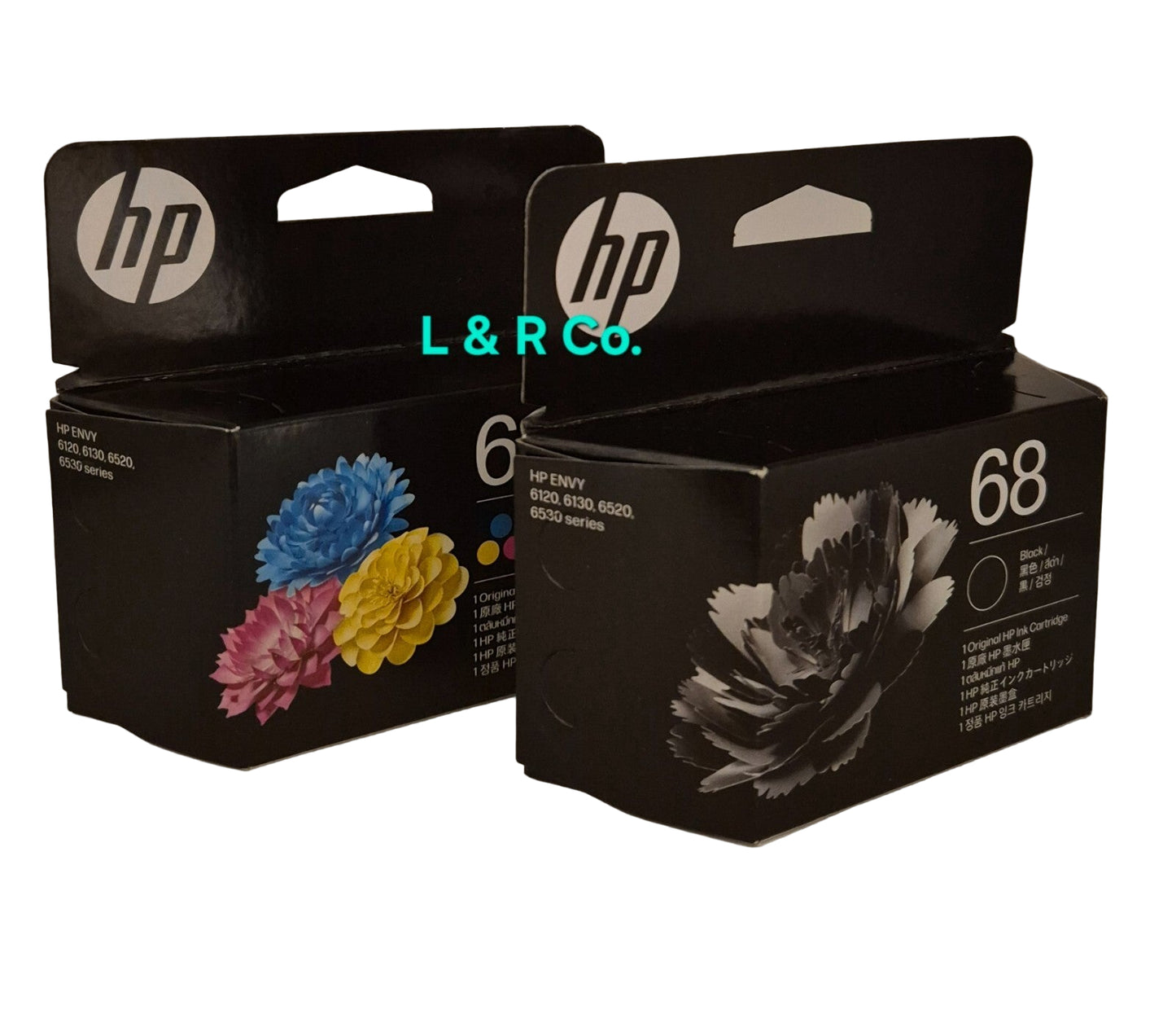 Genuine HP 68 Black 68 Color Ink Cartridges for Envy 6120, 6130, 6520, 6530
