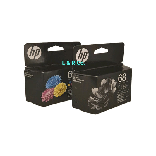 Genuine HP 68 Black 68 Color Ink Cartridges for Envy 6120, 6130, 6520, 6530