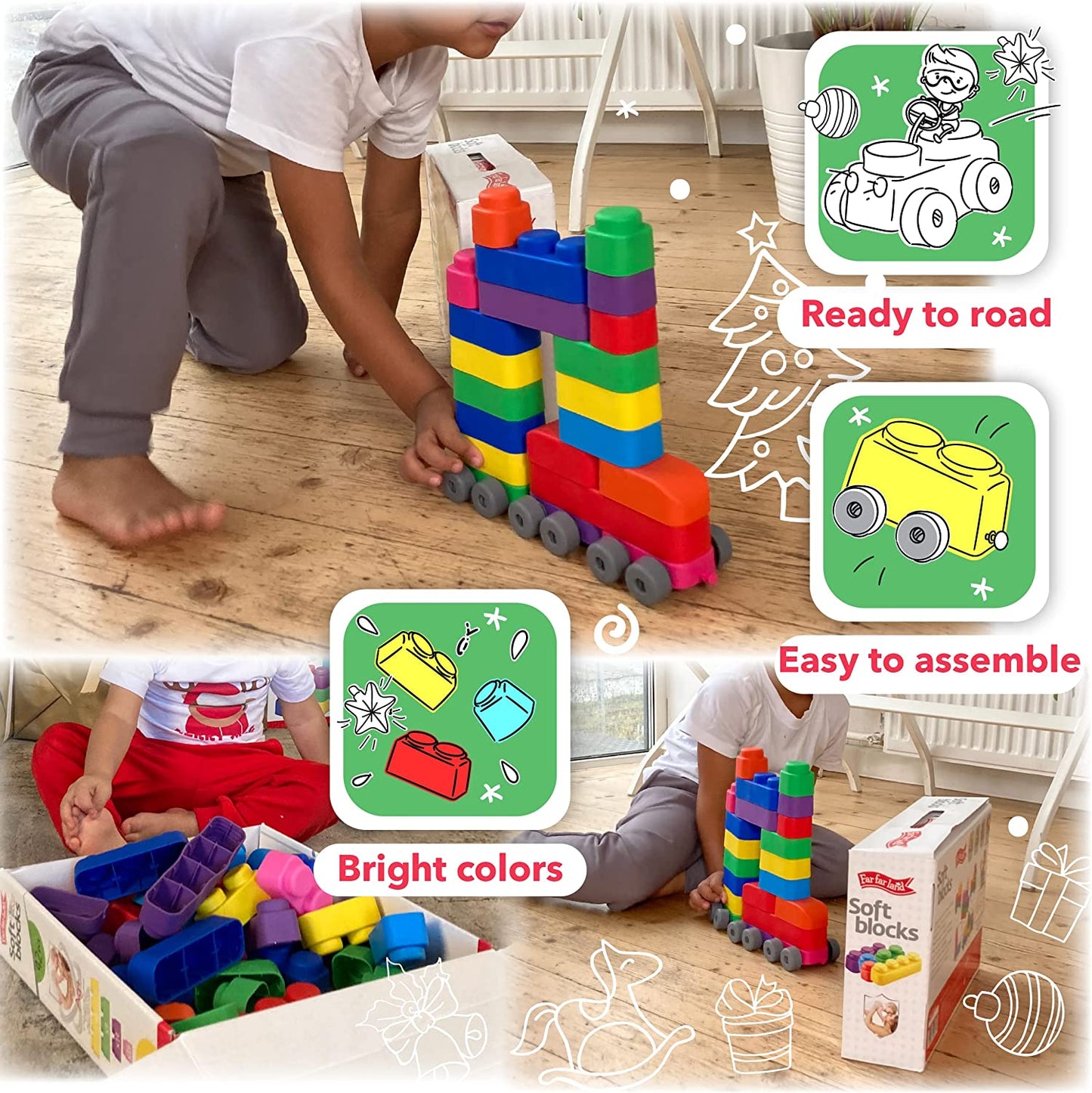 Soft Blocks 42 pieces for Toddlers Age 1+ Years, safe and durable - Shopefy