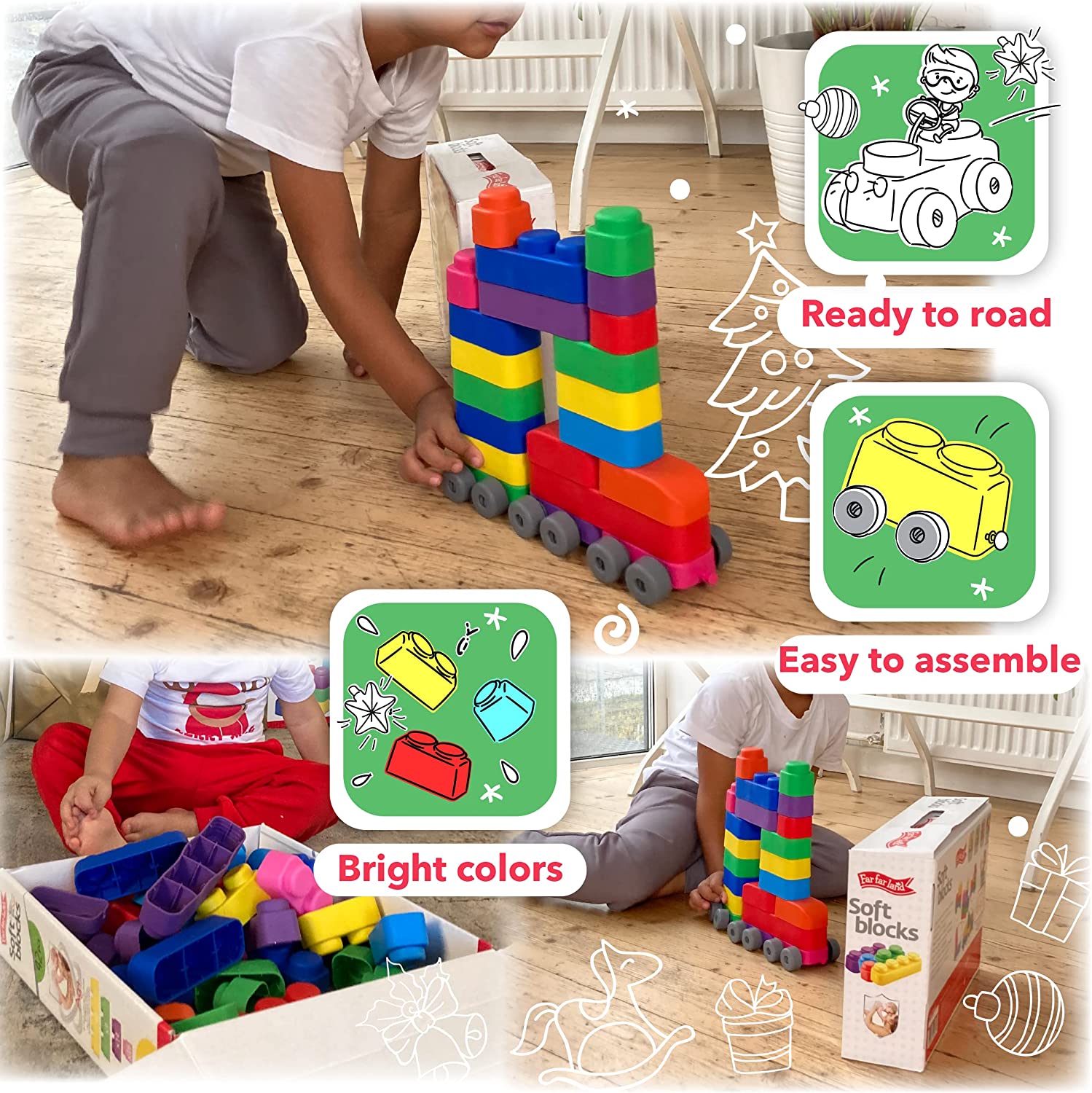 Soft Blocks 42 pieces for Toddlers Age 1+ Years, safe and durable - Shopefy