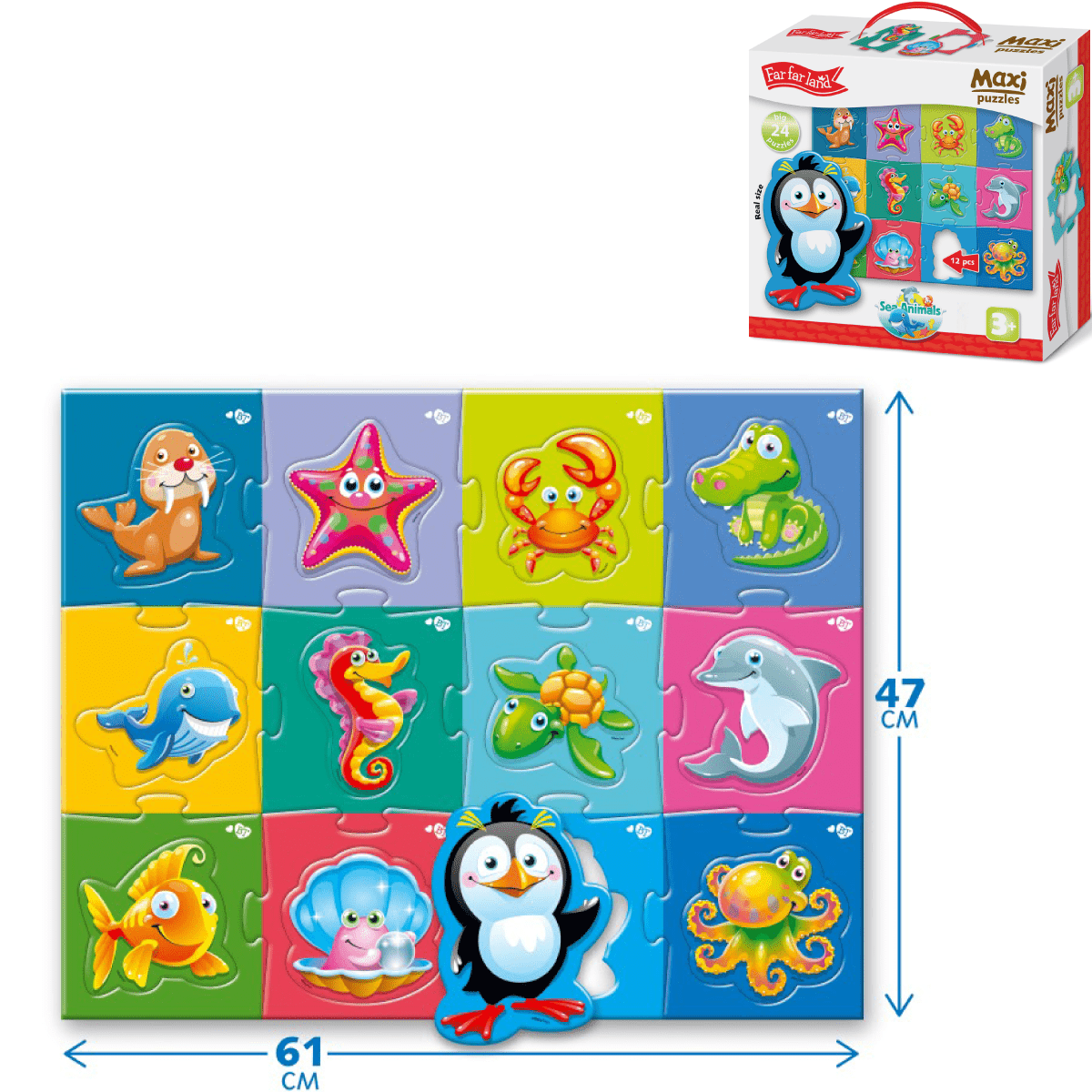 Maxi Puzzles Sea Animals for Toddlers Age 3+ Years - Shopefy