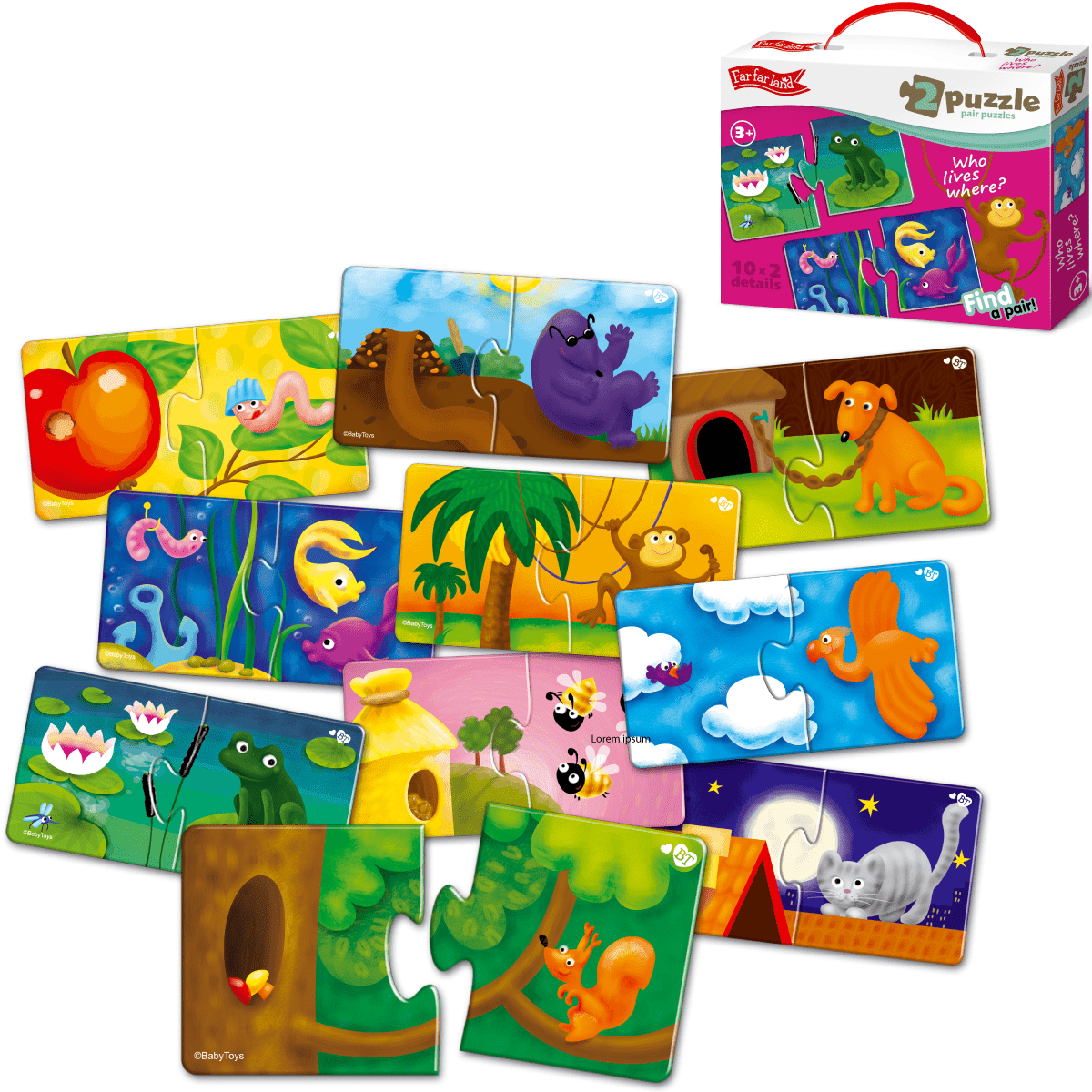 Double Toddler Puzzles Who Lives Where? Puzzle Pairs for Age 3+ Years - Shopefy