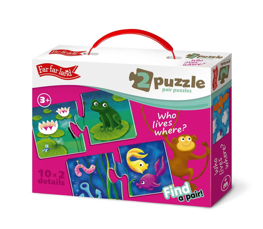 Double Toddler Puzzles Who Lives Where? Puzzle Pairs for Age 3+ Years - Shopefy