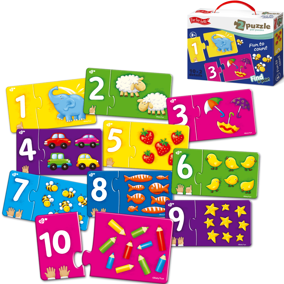 Double Toddler Pair Puzzles Fun to Count for Age 3+ Years - Shopefy