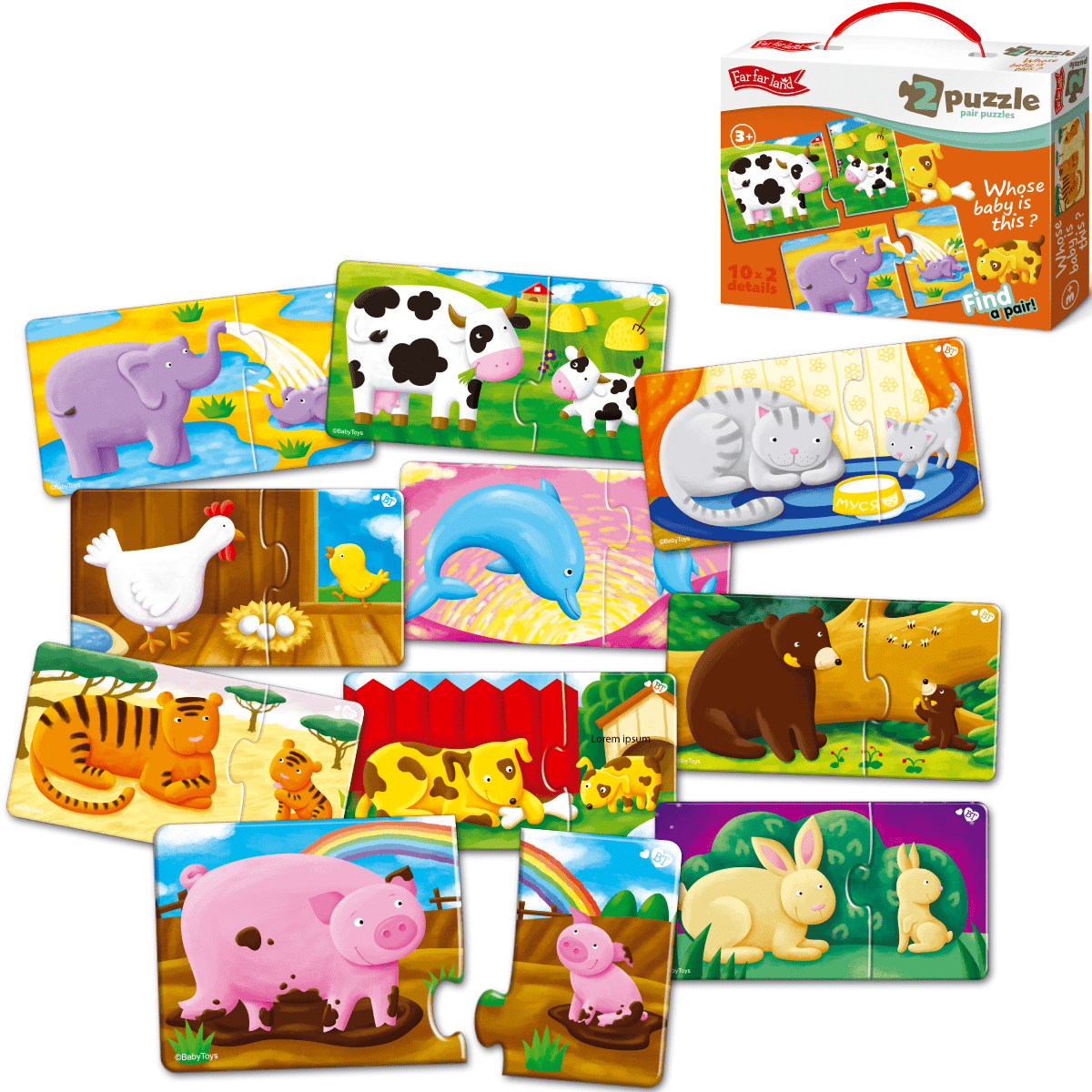 Double Jigsaw Puzzle Whose Baby Is this? Educational Puzzle Pairs for Age 3+ Years - Shopefy