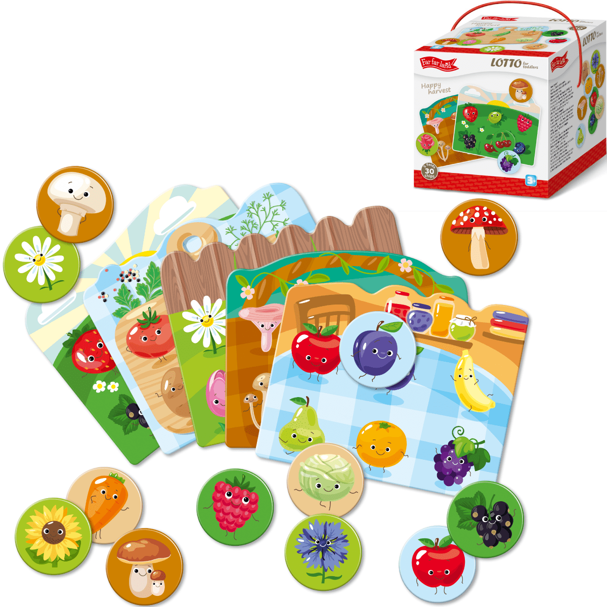 LOTTO for Toddlers Happy Harvest for Age 3+ Years Memory Matching 5 in 1 Games - Shopefy
