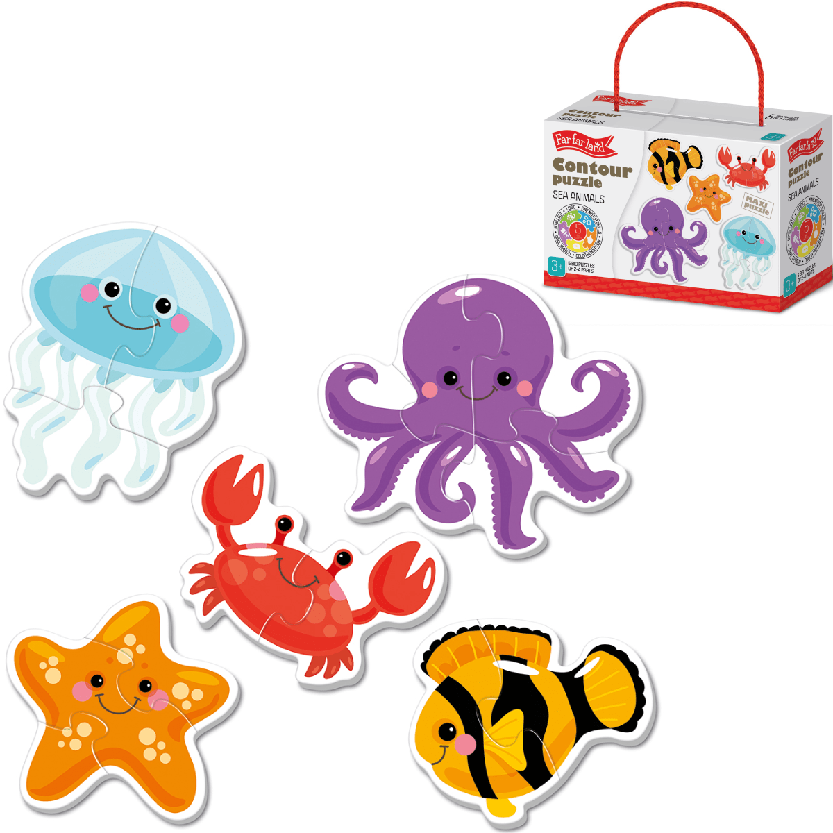 Contour Puzzle Sea Animals for Toddlers Age 3+ Years - Shopefy