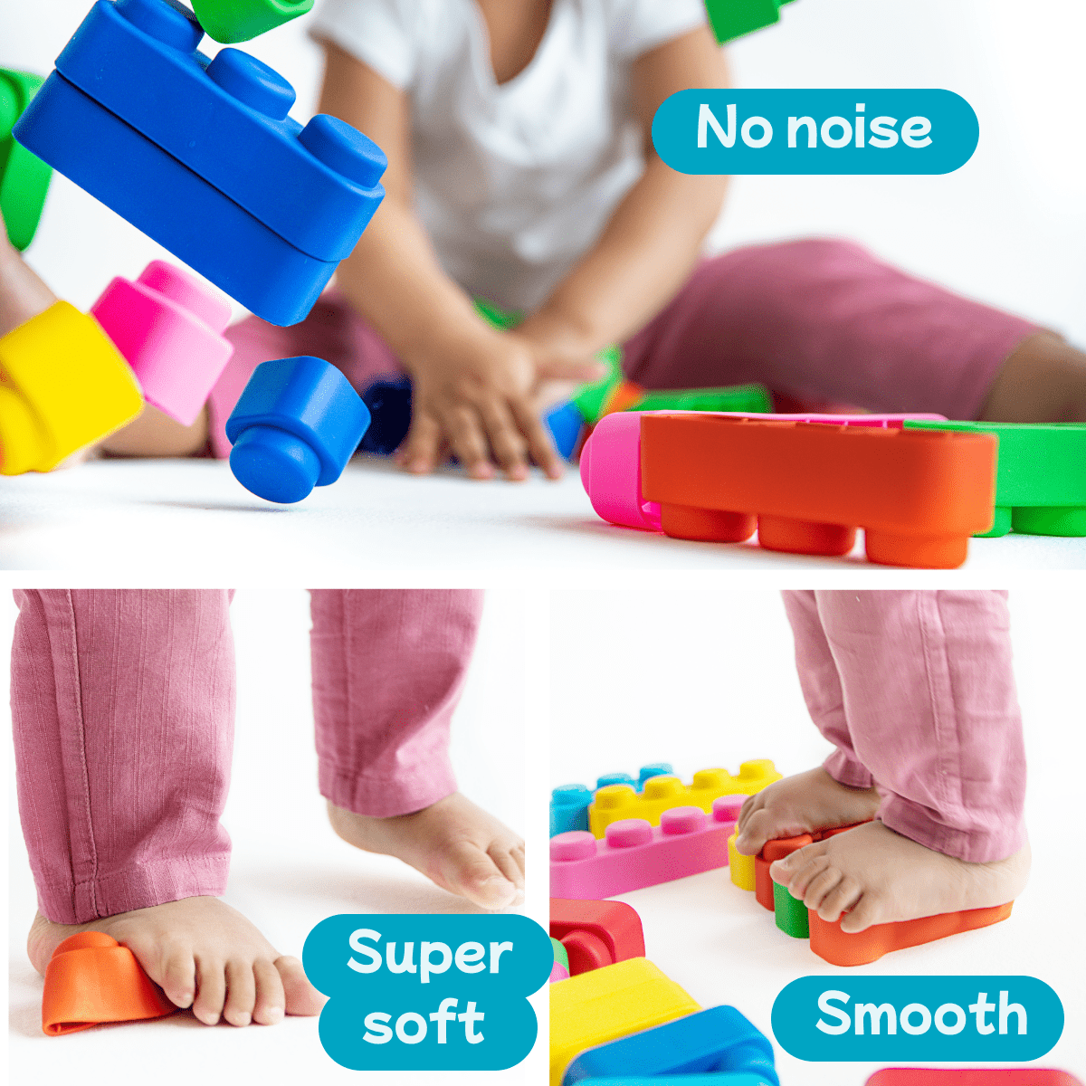 Soft Blocks 42 pieces for Toddlers Age 1+ Years, safe and durable - Shopefy