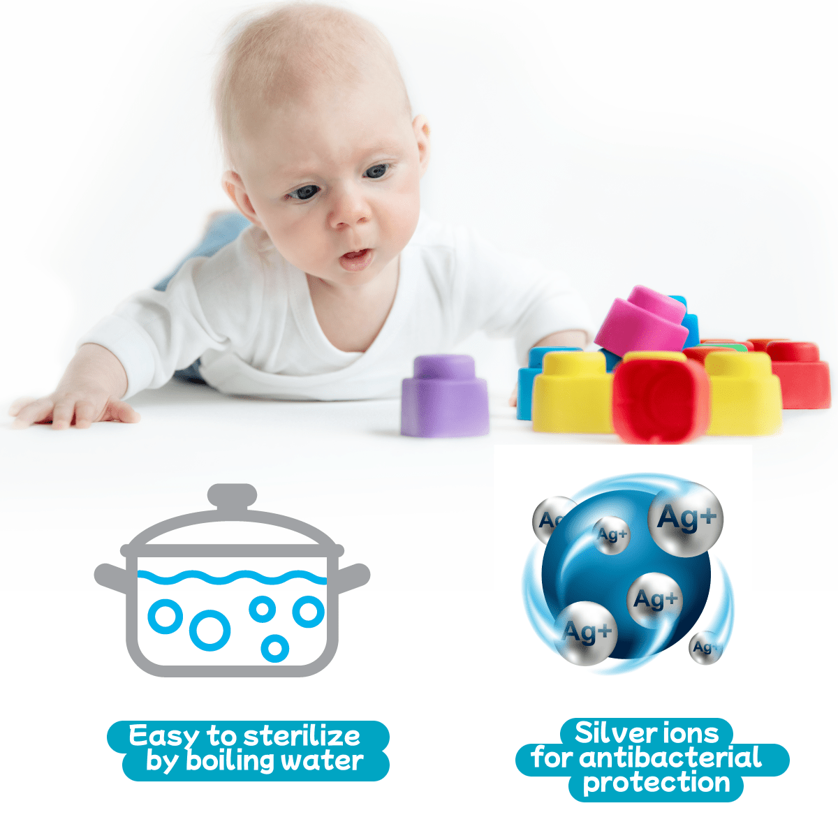 Soft Blocks 42 pieces for Toddlers Age 1+ Years, safe and durable - Shopefy