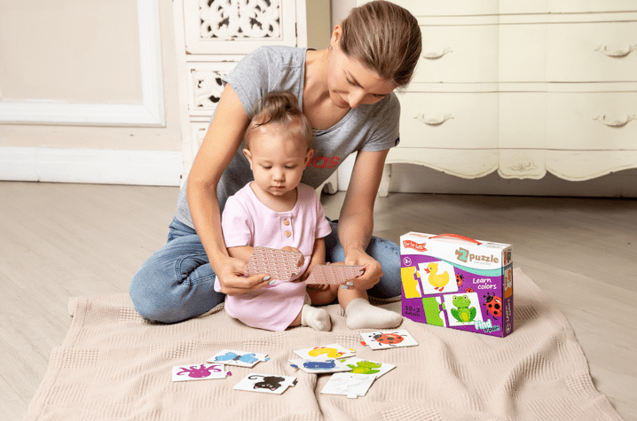 Double Toddler Pair Puzzle Funny Colors for Toddlers Age 3+ Years - Shopefy