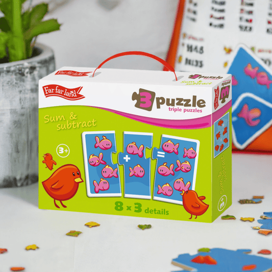 Triple Puzzles Sum and Subtract for Toddlers Age 3+ Years 8x3 Details - Shopefy