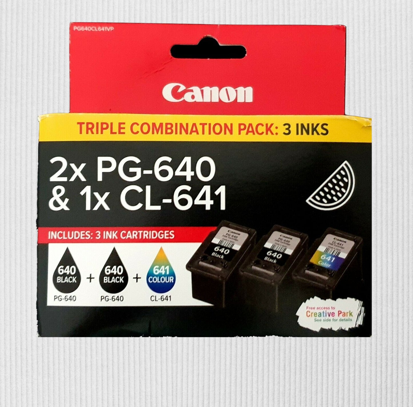 Canon 2x PG640 & 1x CL641 - Triple Combination Pack - Genuine - Free Shipping