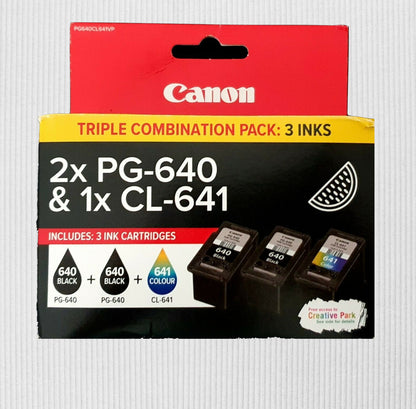 Canon 2x PG640 & 1x CL641 - Triple Combination Pack - Genuine - Free Shipping