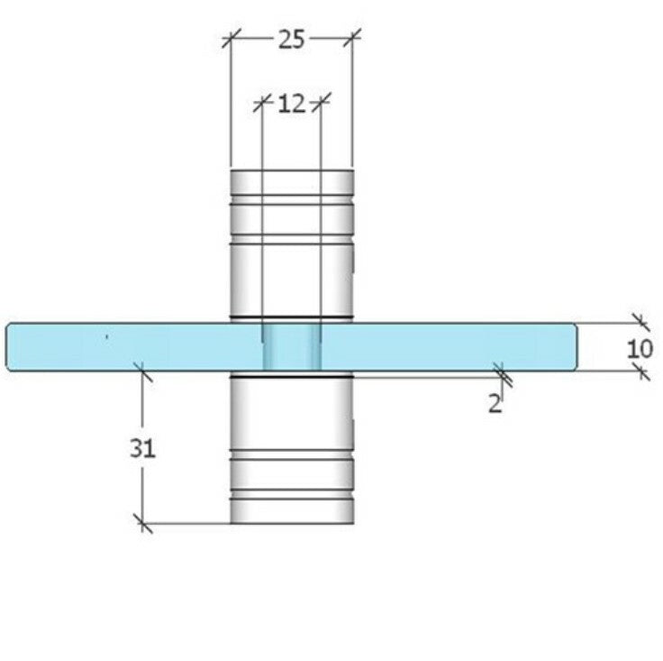 Micro 25mm Shower Screen Door Knob Handle for 6 -12mm Glass Shower - Satin