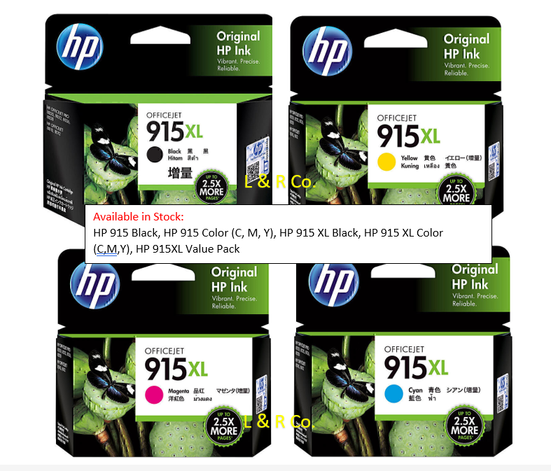 Genuine HP 915XL Value Pack and Standard High Yield Ink Cartridges - New Stock!