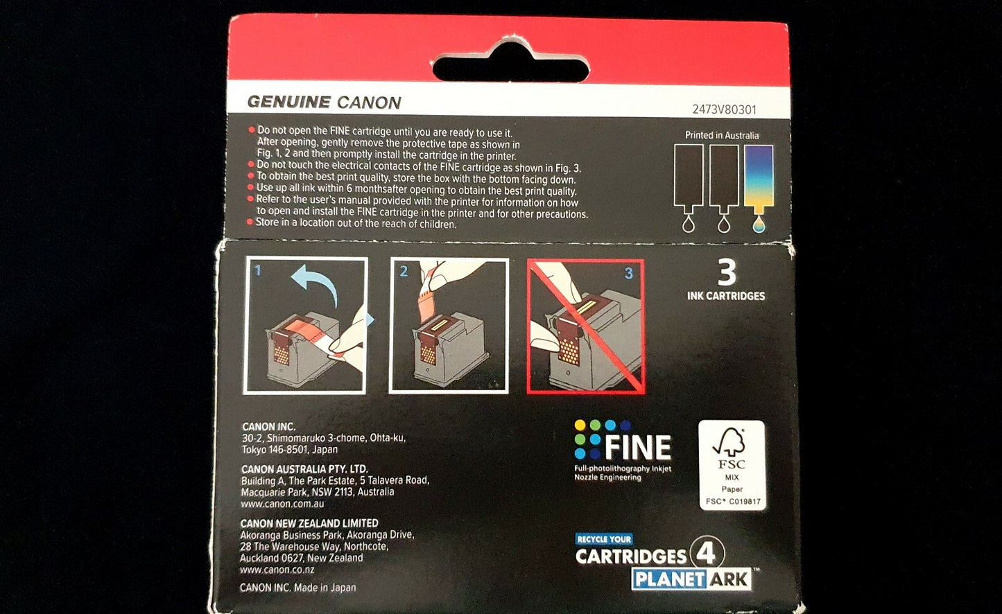Canon 2x PG640 & 1x CL641 - Triple Combination Pack - Genuine - Free Shipping