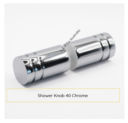 25mm Shower Screen Door Knob 40 Chrome Suitable for 6mm 8mm 10mm 12mm glass