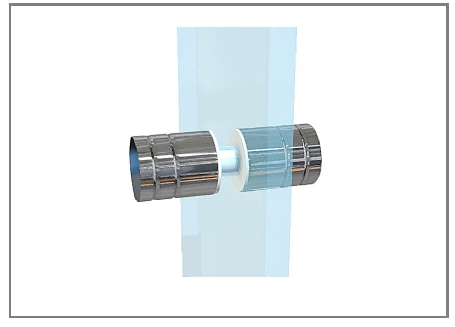 Micro 25mm Shower Screen Door Knob Handle for 6 -12mm Glass Shower - Chrome