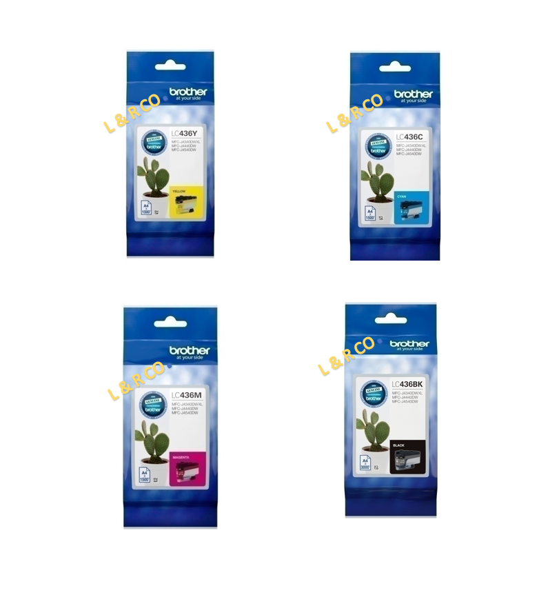 Genuine Brother LC436  C M Y B Singles or LC436 Value Pack Ink Cartridges - New