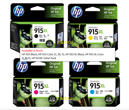 Genuine HP 915XL Value Pack and Standard High Yield Ink Cartridges - New Stock!