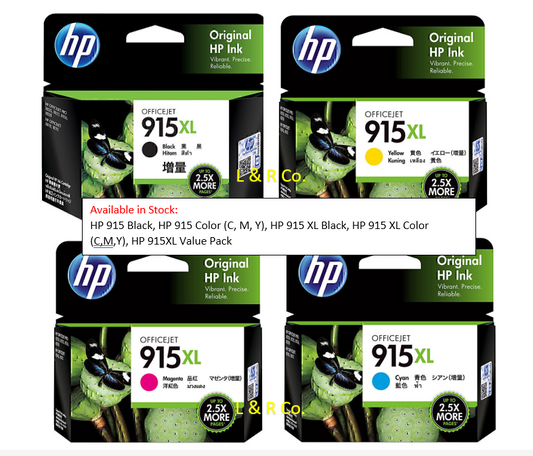 Genuine HP 915XL Value Pack and Standard High Yield Ink Cartridges - New Stock!