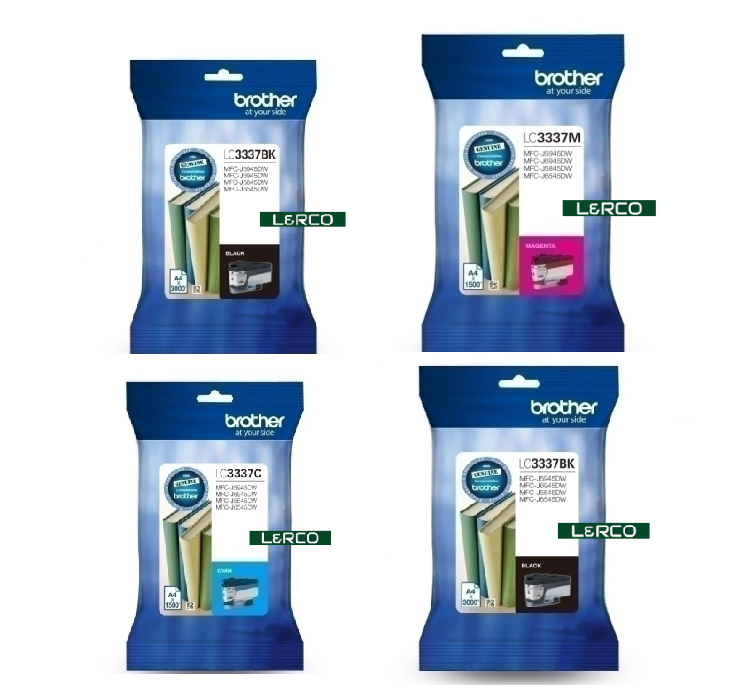 Genuine Brother LC3337 3337 Ink Cartridges (B,C,M,Y) and Value Pack - New Stock!