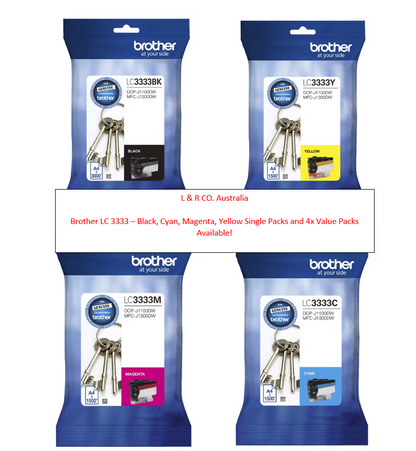 Genuine Brother LC3333 Inkvestment Ink Cartridges or LC3333 Value Pack-New Stock