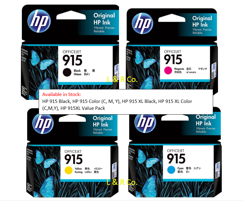 Genuine HP 915XL Value Pack and Standard High Yield Ink Cartridges - New Stock!
