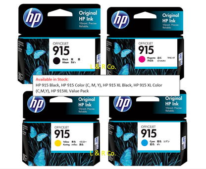 Genuine HP 915XL Value Pack and Standard High Yield Ink Cartridges - New Stock!