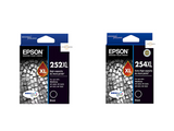 Genuine EPSON 252XL 254XL High Capacity Ink Cartridges - Black & Color and Combo