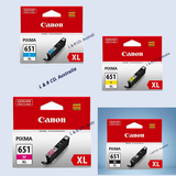 Genuine Canon PG 650XL CLI 651XL Singles or Value Pack Ink Cartridges - New