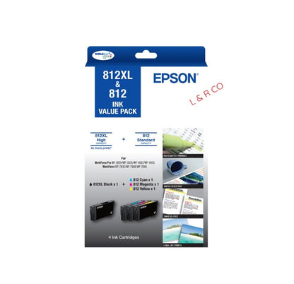 Genuine Epson 812XL High Yield Ink Cartridges and Value Packs - New!