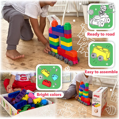 Soft Blocks 42 pieces for Toddlers Age 1+ Years, safe and durable - Shopefy