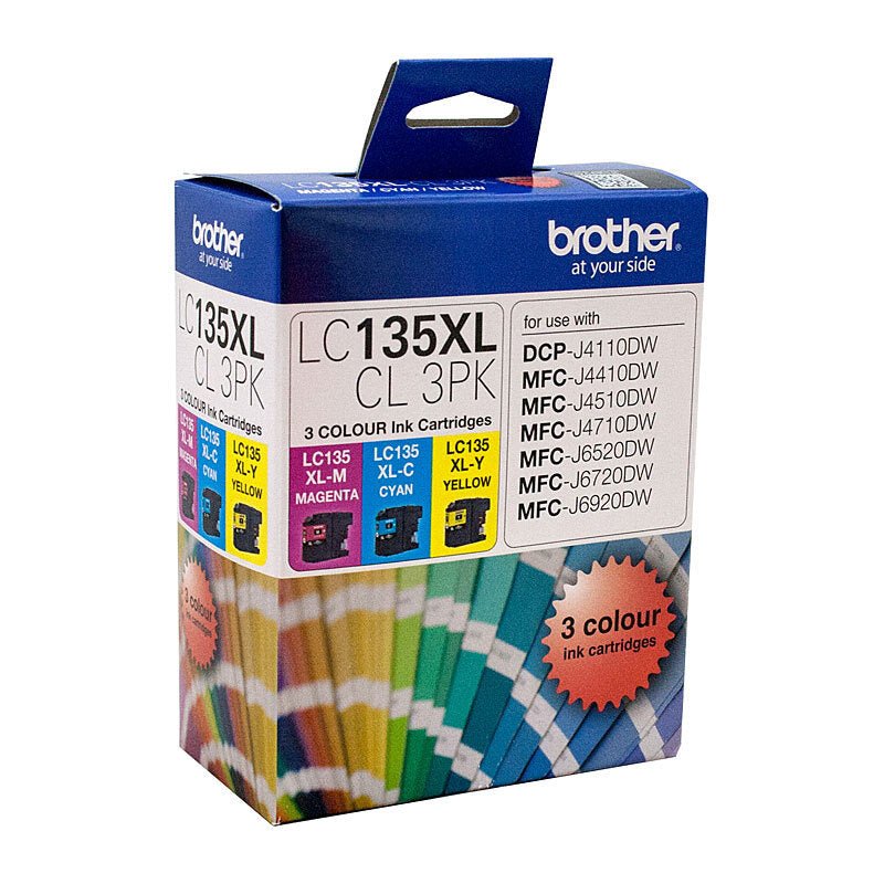 Genuine Brother LC135XL Ink Cartridges Yellow Magenta Cyan and Color Value Pack - Shopefy