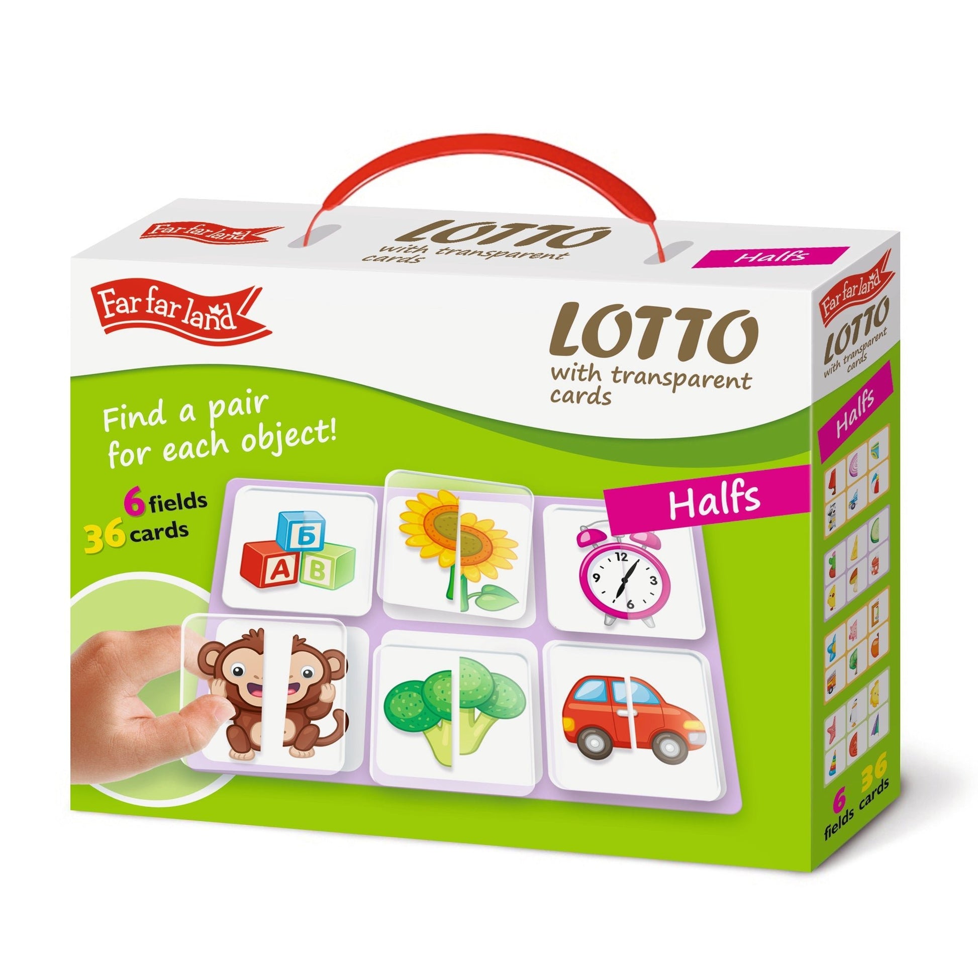 LOTTO with Transparent Flash Cards Halfs for Toddlers Age 3+ Years - Shopefy