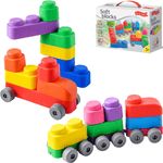 Soft Blocks 21 pieces and 16 Wheels for Toddlers 3+ Years - Shopefy