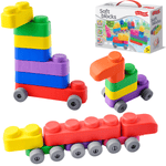 Soft Blocks 25 pieces and 16 Wheels for Toddlers 3+ Years - Shopefy