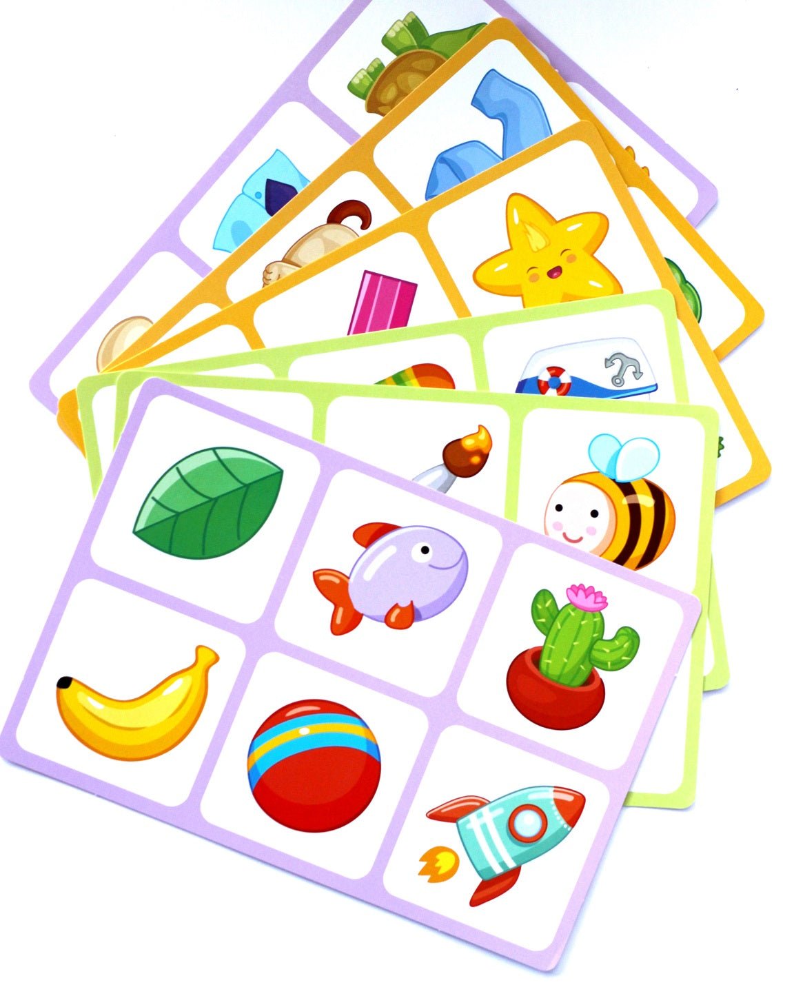 LOTTO Transparent Plastic Flash Cards Outlines 6 Fields 36 Cards for Toddlers Age 3+ Years - Shopefy
