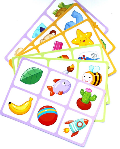 LOTTO Transparent Plastic Flash Cards Outlines 6 Fields 36 Cards for Toddlers Age 3+ Years - Shopefy